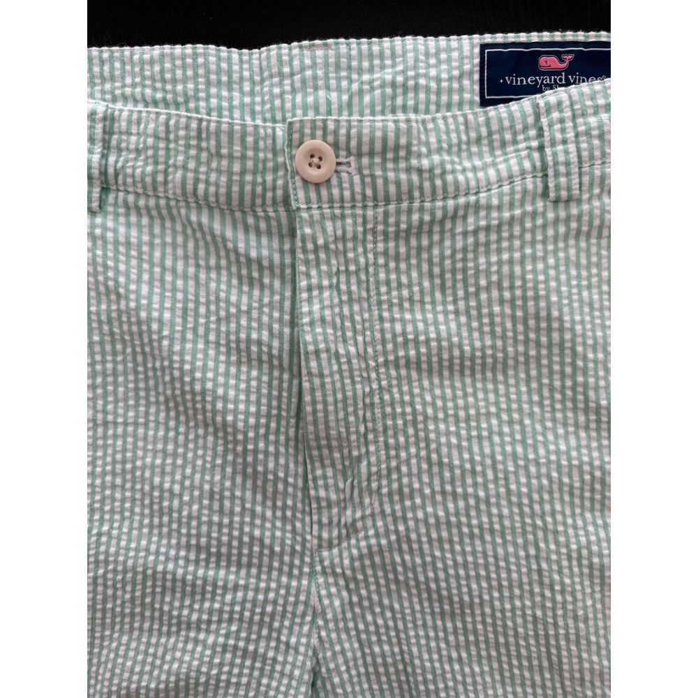 Vineyard Vines Seersucker Club‎ Shorts Mens 36 Green Striped Classic Preppy